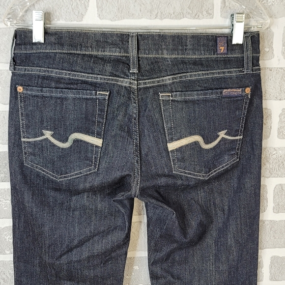 7 For All Man Kind Boot Cut Dark Wash Denim Women's Size 28 - Picture 7 of 13